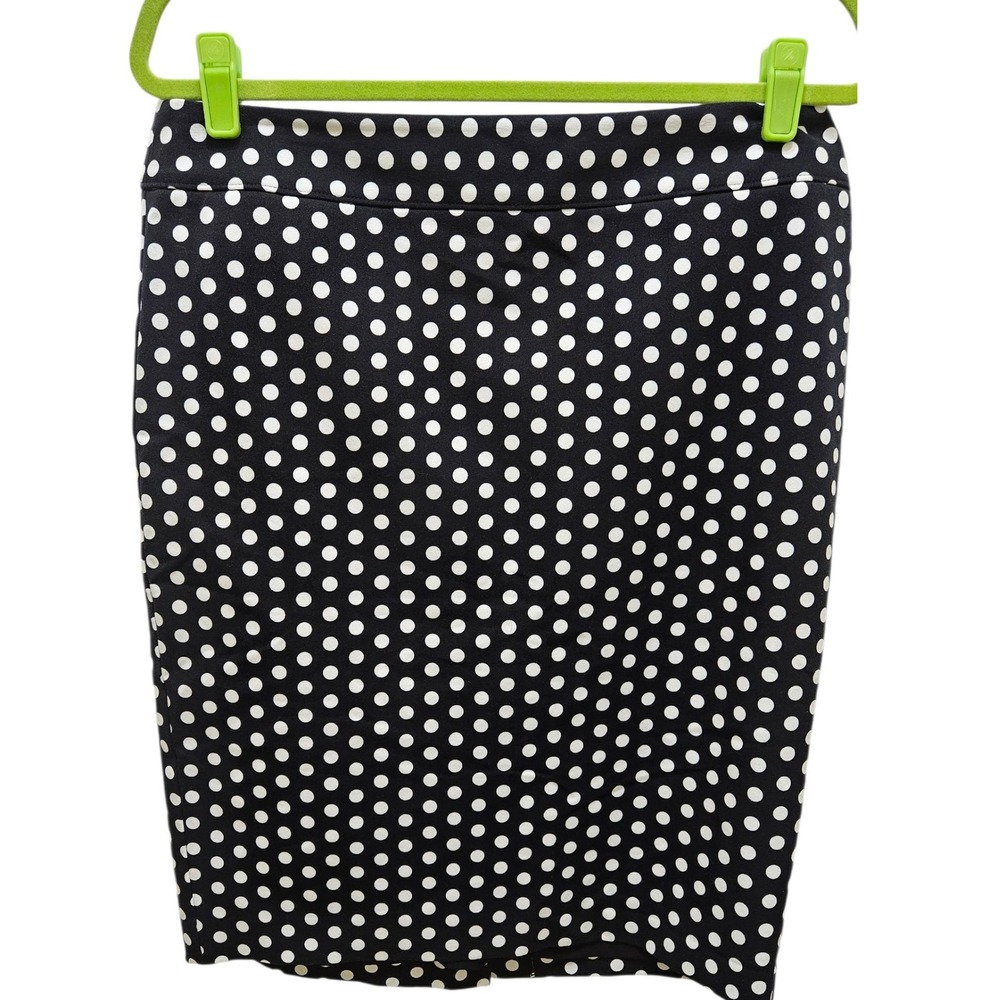 NEW Ann Taylor LOFT Polka Dot Pencil Skirt Business Career Black White Womens 12